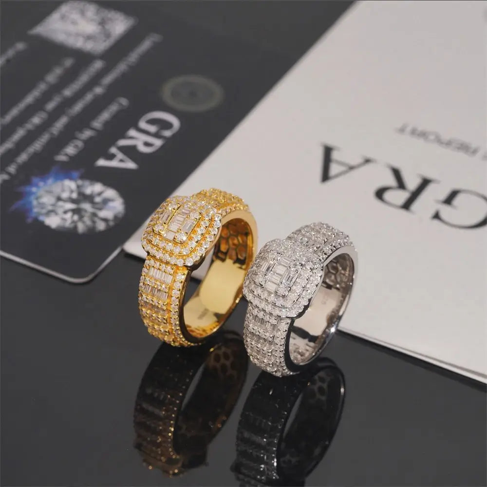 GL Hip Hop Jewelry VVS Moissanite Diamond Men Ring