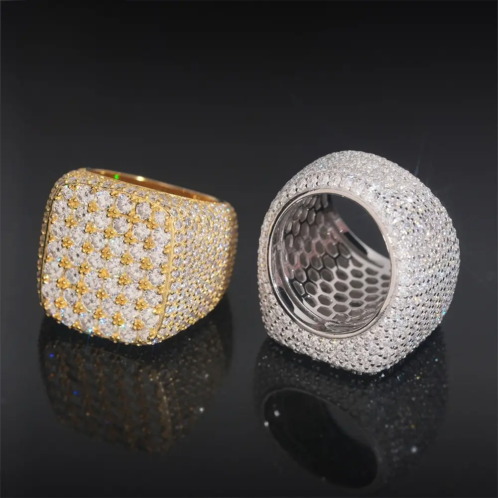 GL Iced Out Hip Hop Peva VVS Moissanite Diamond Ring
