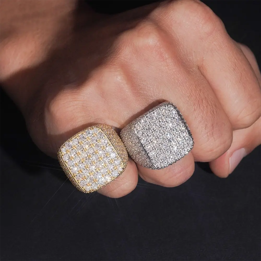 GL Iced Out Hip Hop Peva VVS Moissanite Diamond Ring