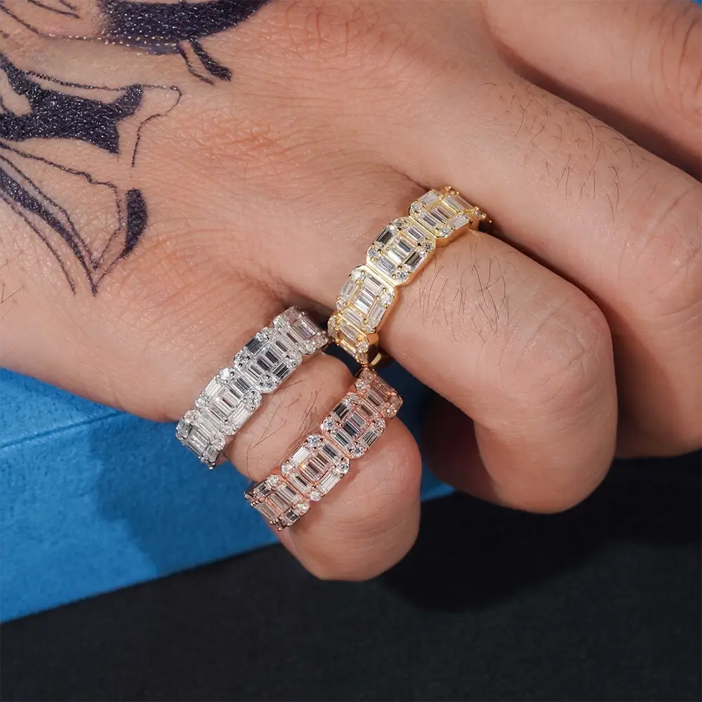 GL Baguette Clustered Rectangle Cut Tennis Ring