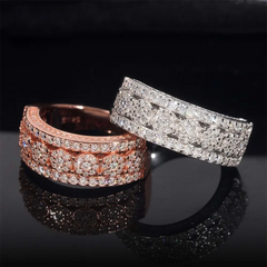 【US 3 Days Delivery】GL Iced Out Round cut Eternity Band Moissanite Ring