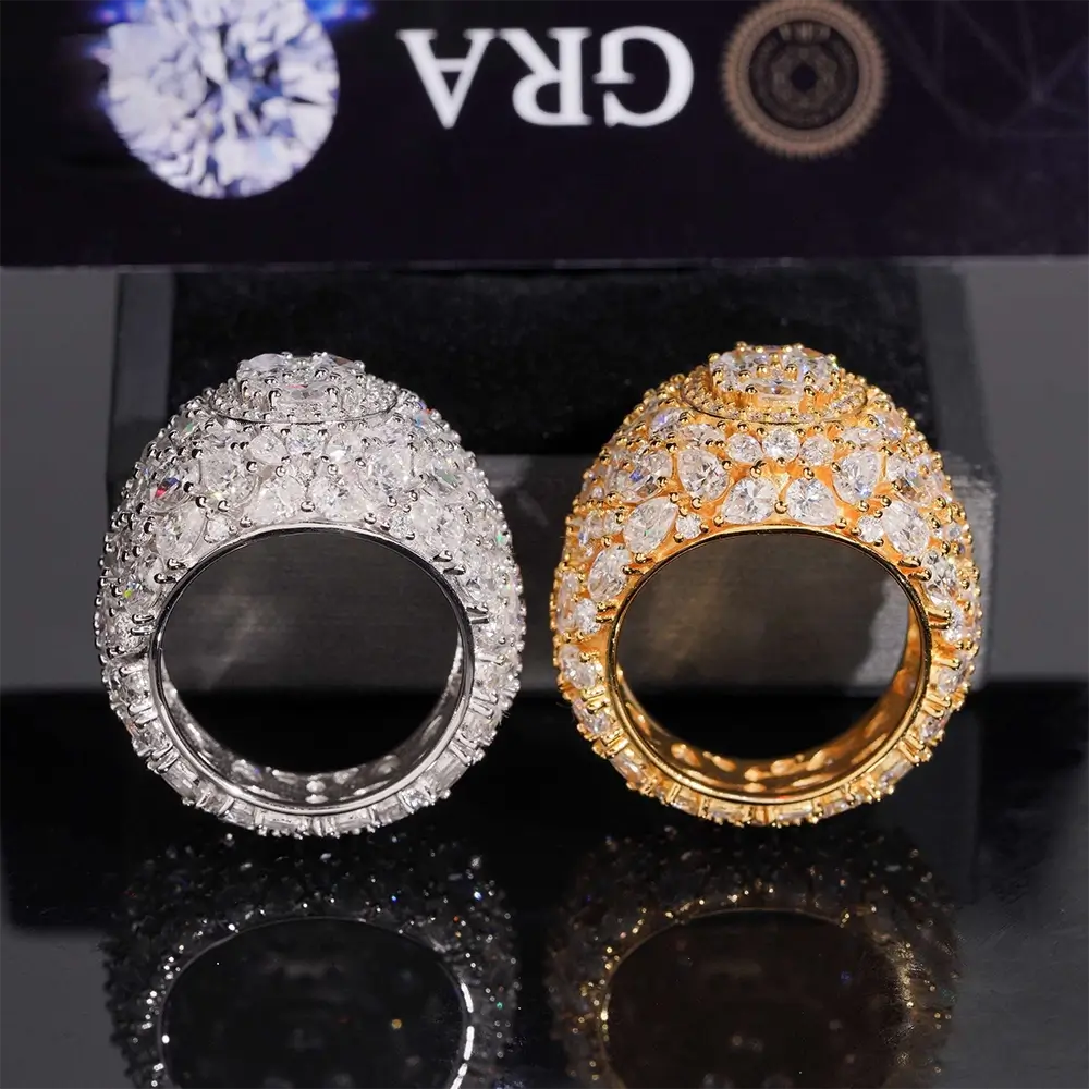 GL Cluster Iced Out Moissanite Ring
