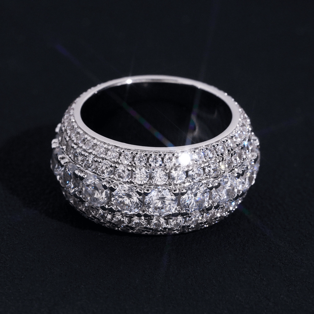 GL Full Round Cut 5A+ Diamond Men's Hip Hop Wedding Ring