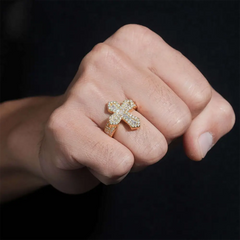 GL BAGUETTE MOISSANITE Diamond Cross Ring