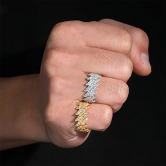 GL Cuban link  Punk Style Moissanite Ring