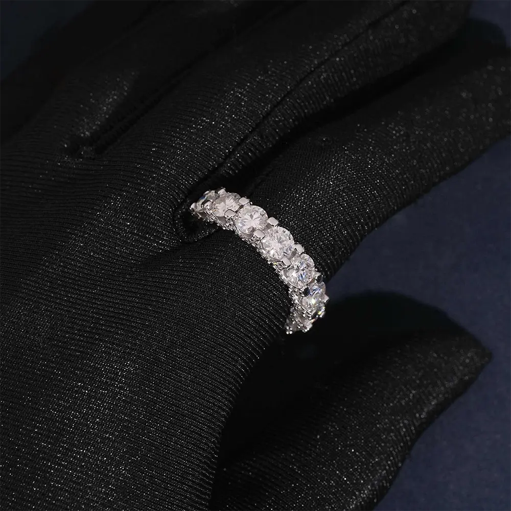 GL Round Cut Full Eternity Band Moissanite Ring