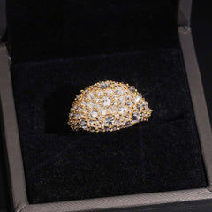 GL VVS Moissanite Diamond Upside Down Mosaic Setting Men Ring