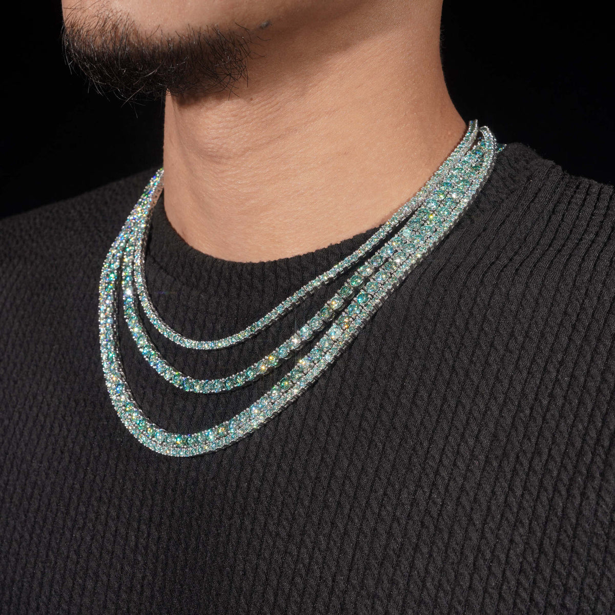 GL Green Moissanite Tennis Chain