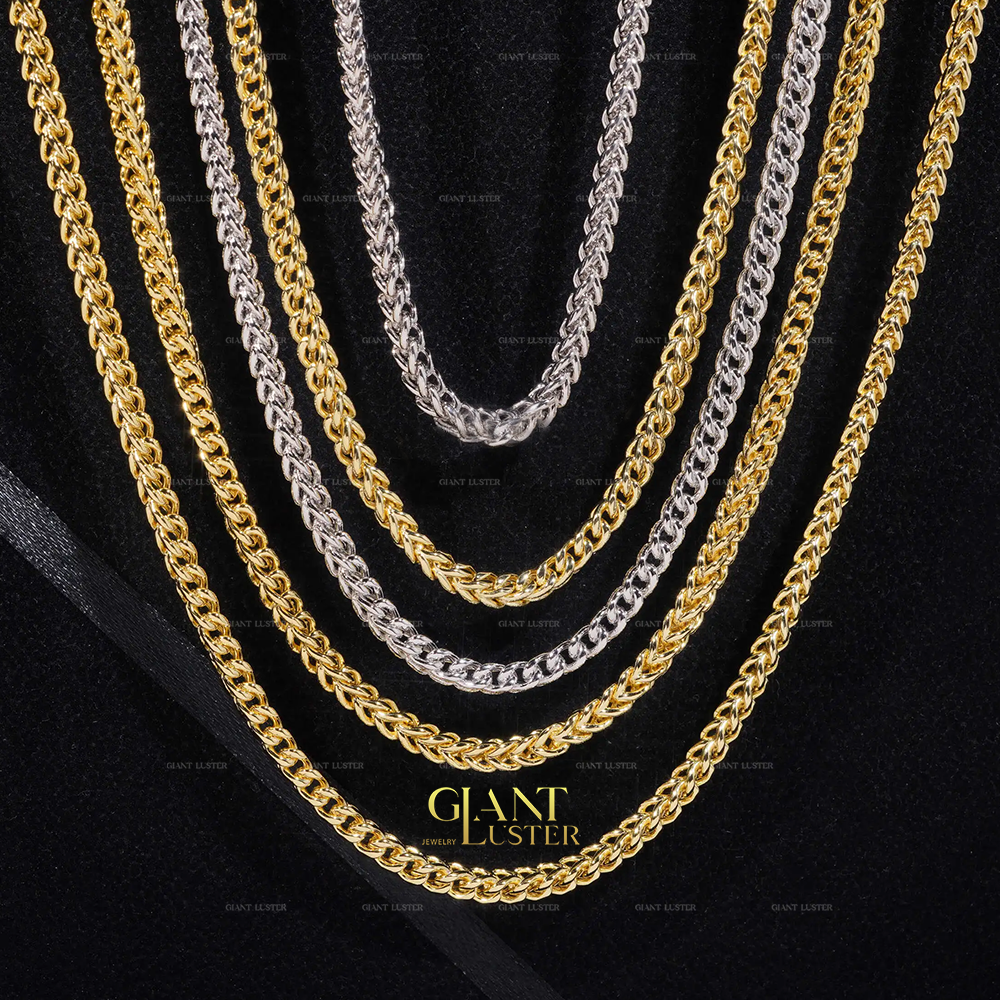 4MM Stainless Steel Cuban Chain With VVS Moissanite Box Clasp