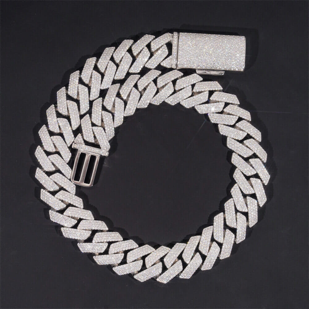 GL 20mm Miami Cuban Link Chain Hiphop Iced Out 5A+ Diamond 14K Gold Plated