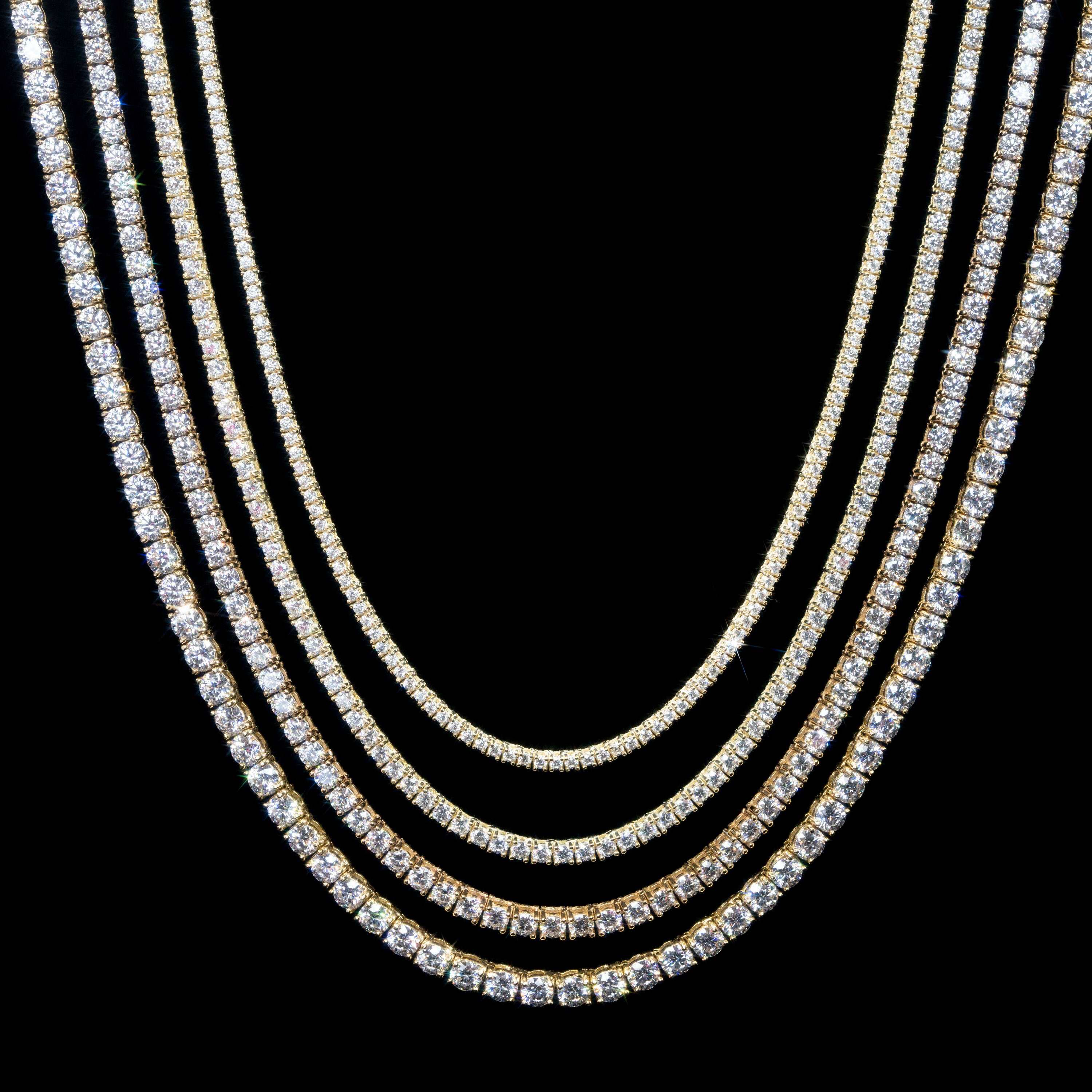 Hip Hop Jewelry 3mm 4mm 5mm 6.5mm GRA Certificate S925 Silver Vvs1 D Color Diamond Moissanite Tennis Chain Necklace