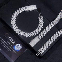12MM 2 Rows VVS Moissanite Cuban Link Chain