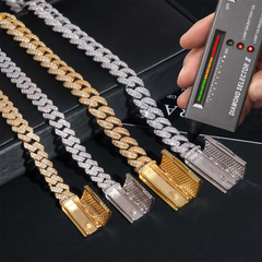 10MM 2 Rows Miami Hip Hop VVS Moissanite Cuban Chain