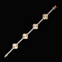 GL Laser Four Leaf Clover 925 Silver Moissanite 3mm Tennis Chain