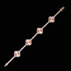 GL Laser Four Leaf Clover 925 Silver Moissanite 3mm Tennis Chain