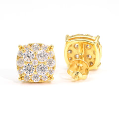 【US 3 Days Delivery】GL 10MM Mico Paved VVS Moissanite Squared Stud Earrings