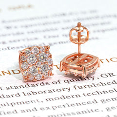 【US 3 Days Delivery】GL 10MM Mico Paved VVS Moissanite Squared Stud Earrings