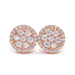 【US 3 Days Delivery】GL 10MM Mico Paved Full Moissanite lced Out  Round Stud Earrings