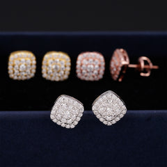 【US 3 Days Delivery】GL 8.2mm Square 925 Silver Moissanite Earrings