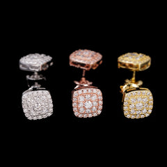 【US 3 Days Delivery】GL 8.2mm Square 925 Silver Moissanite Earrings