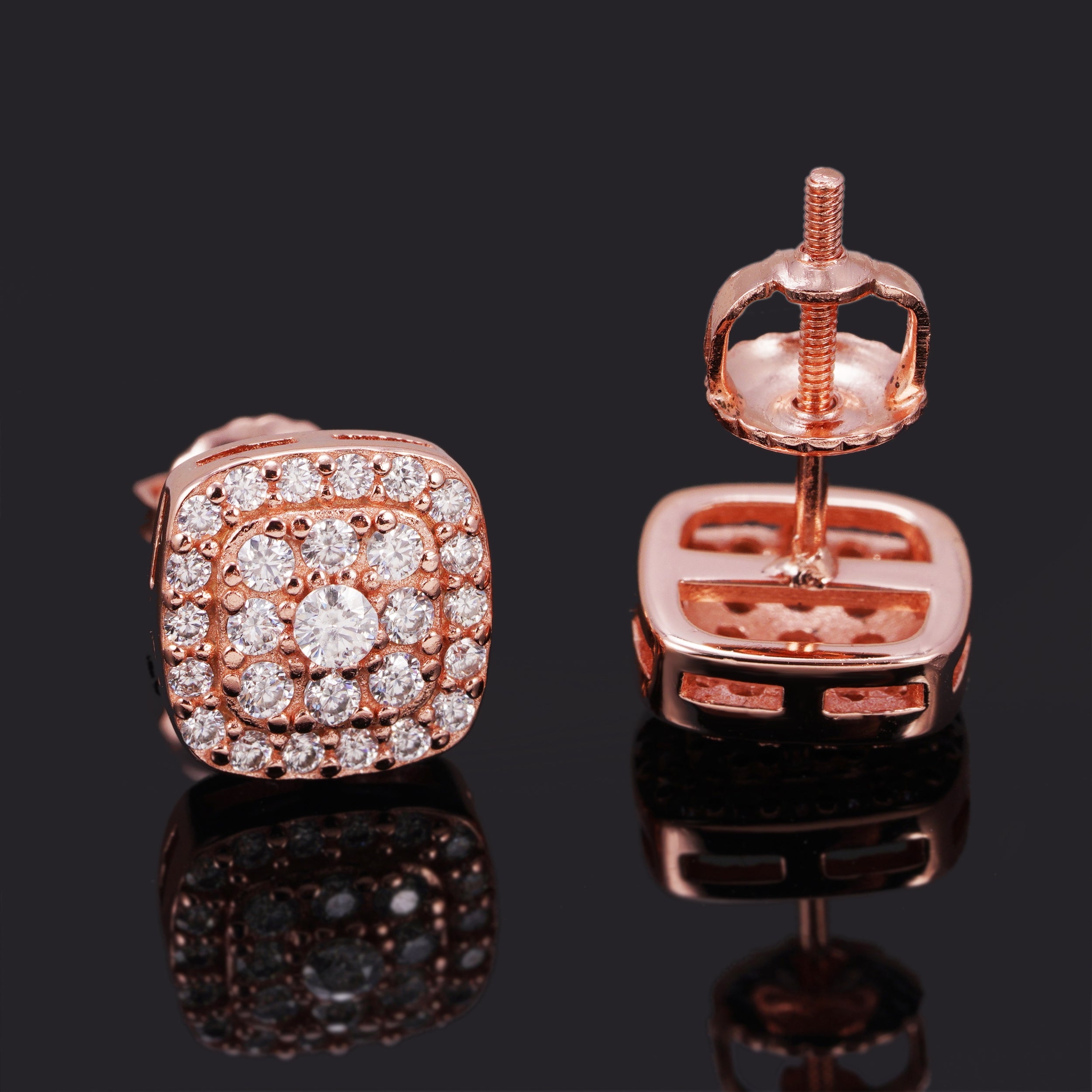 【US 3 Days Delivery】GL 8.2mm Square 925 Silver Moissanite Earrings