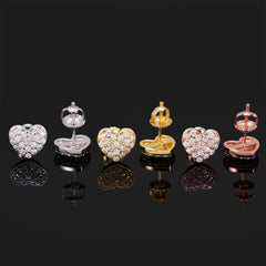 GL 10mm Heart Shaped 925 Silver Moissanite Earrings