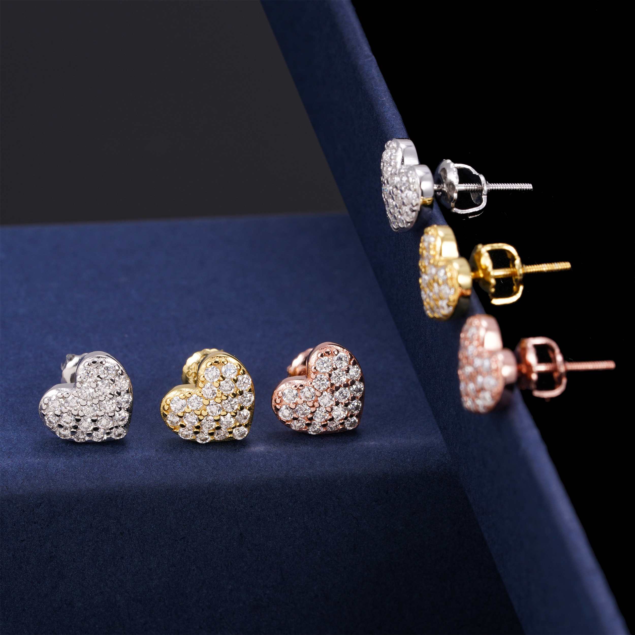 GL 10mm Heart Shaped 925 Silver Moissanite Earrings