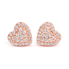 【US 3 Days Delivery】GL 10MM Micro Paved Moissanite lced Out Heart Stud Earrings