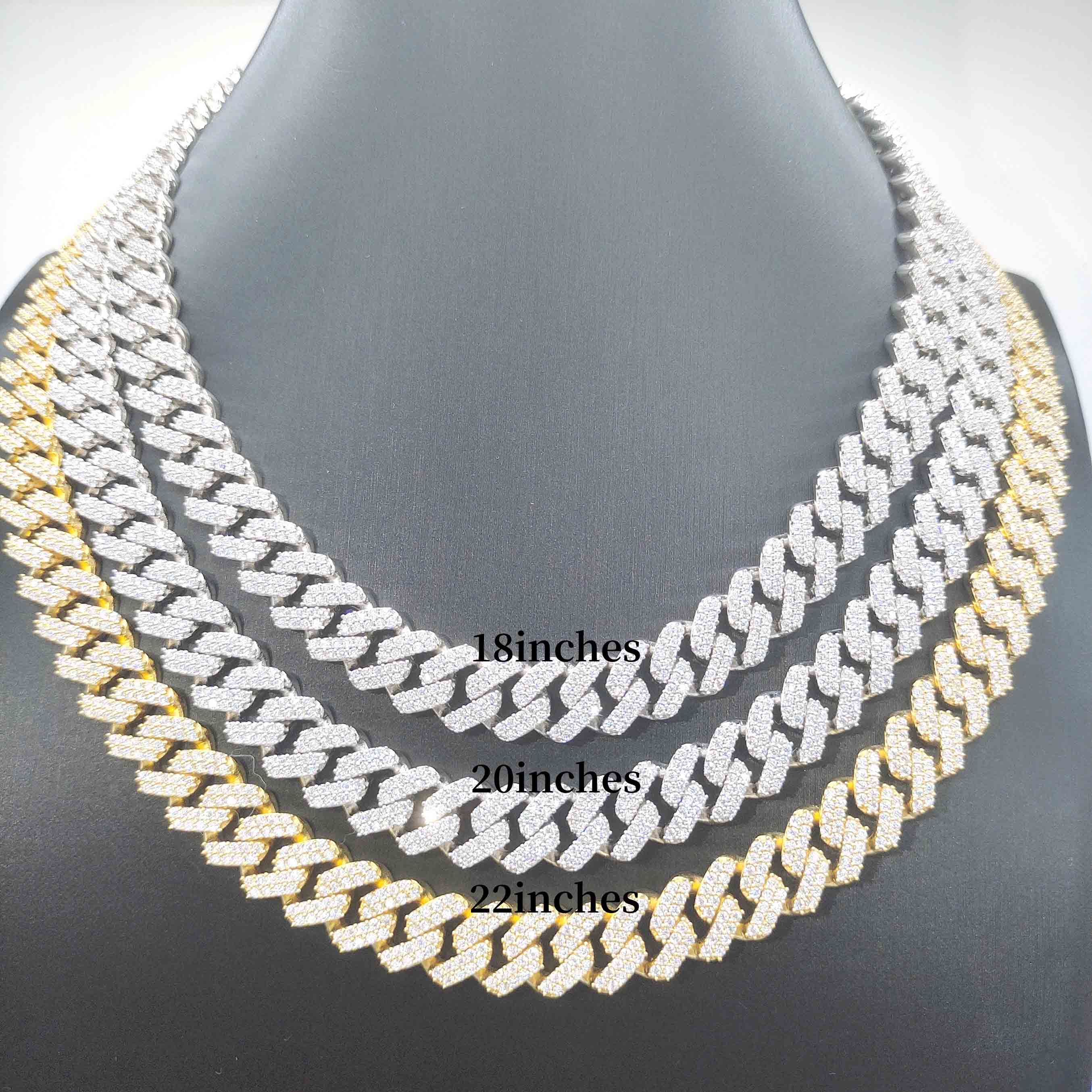 12.3MM 2 Rows Hip-Hop VVS Moissanite Cuban Chains Necklace
