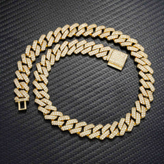 14MM 2 Rows VVS Moissanite EDG Cuban Link Chain