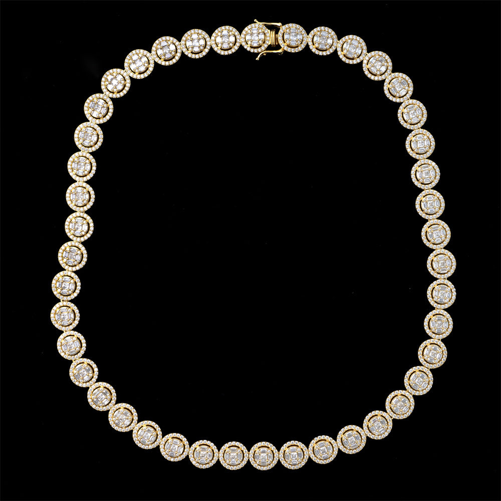 13mm Luxury 925 Silver Iced out VVS Moissanite Cluster Necklace Chain