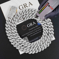 13MM Trapezoid VVS Moissanite EDG Cuban Link Chain